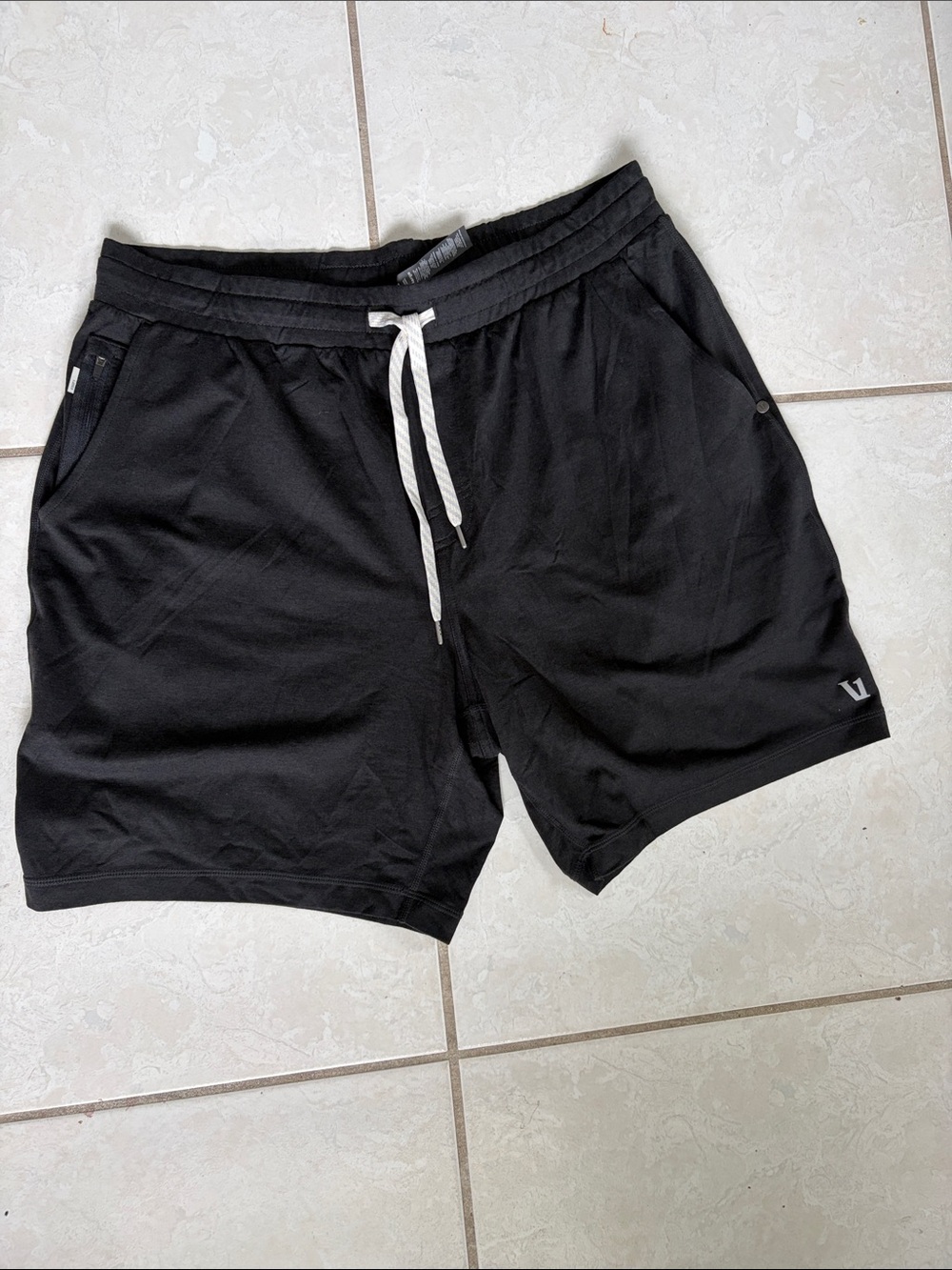 Vuori Black Athletic Drawcord Shorts